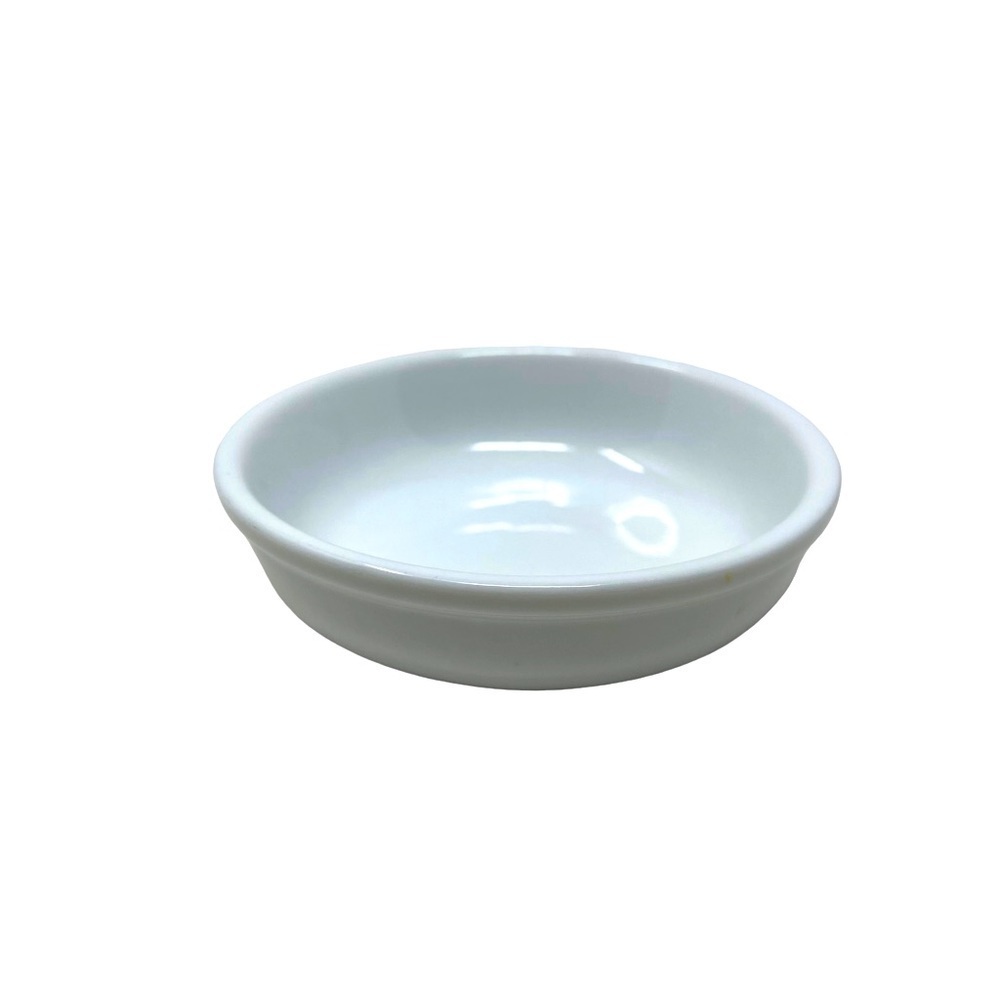 Small Omni Ware Sauce White Dipping Dish 3.5”x1”